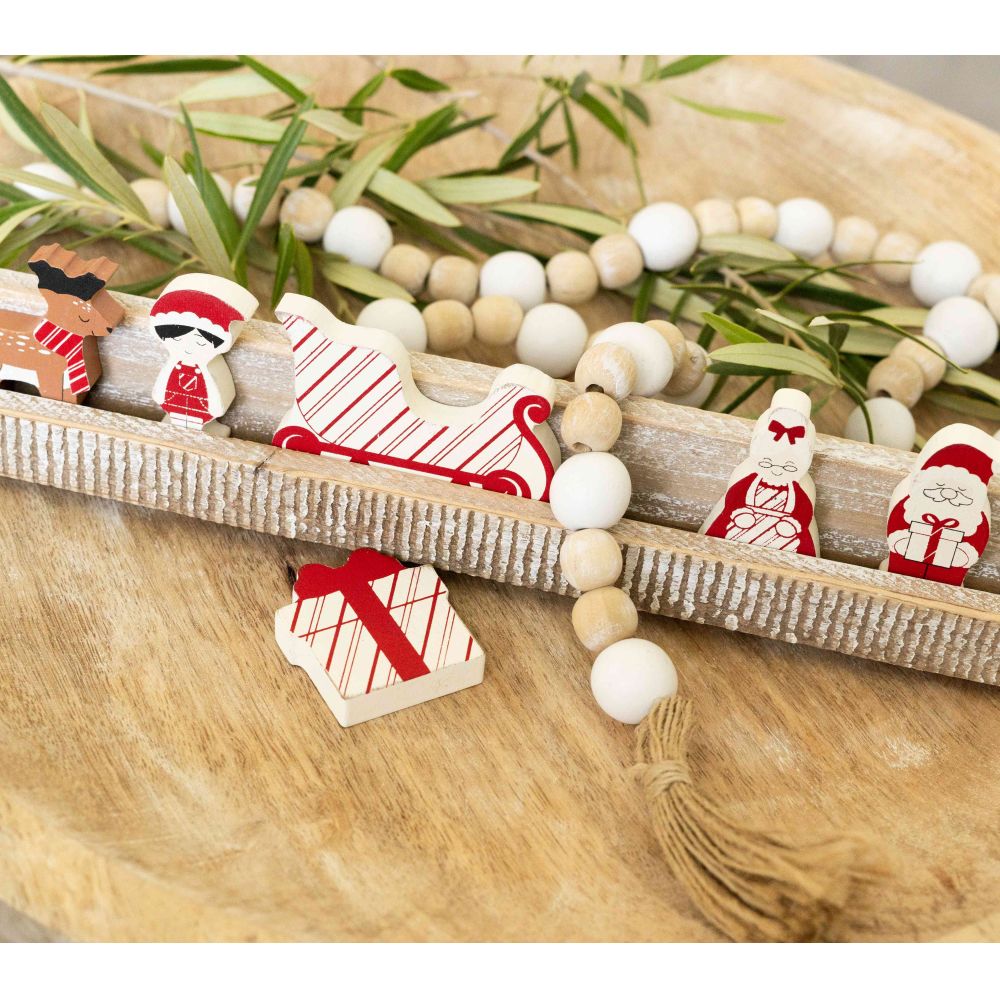 Christmas Santa Wood Shapes Set of 6 - Woodland Story Book