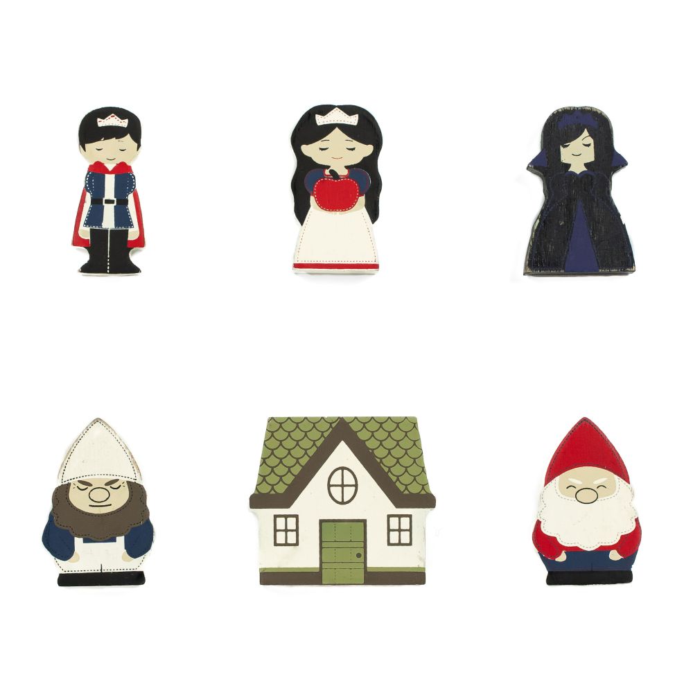 Snow White Wooden Story Shapes - Set of 6