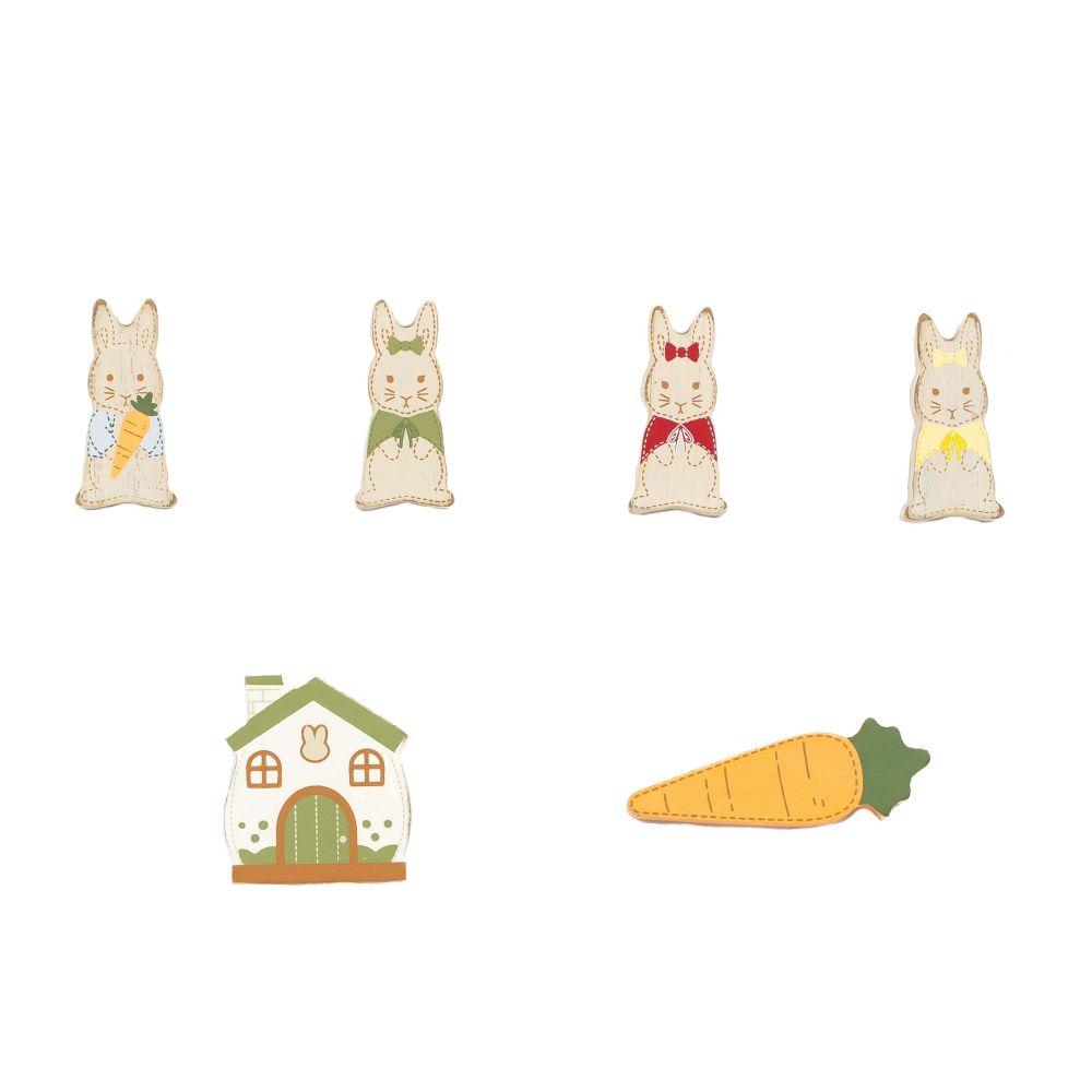 Peter Rabbit Wood Shapes Set of 6 - Woodland Story Book Collection
