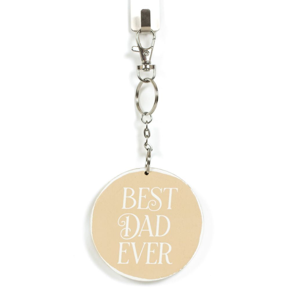 Best Dad Ever Reversible Wood Keychain
