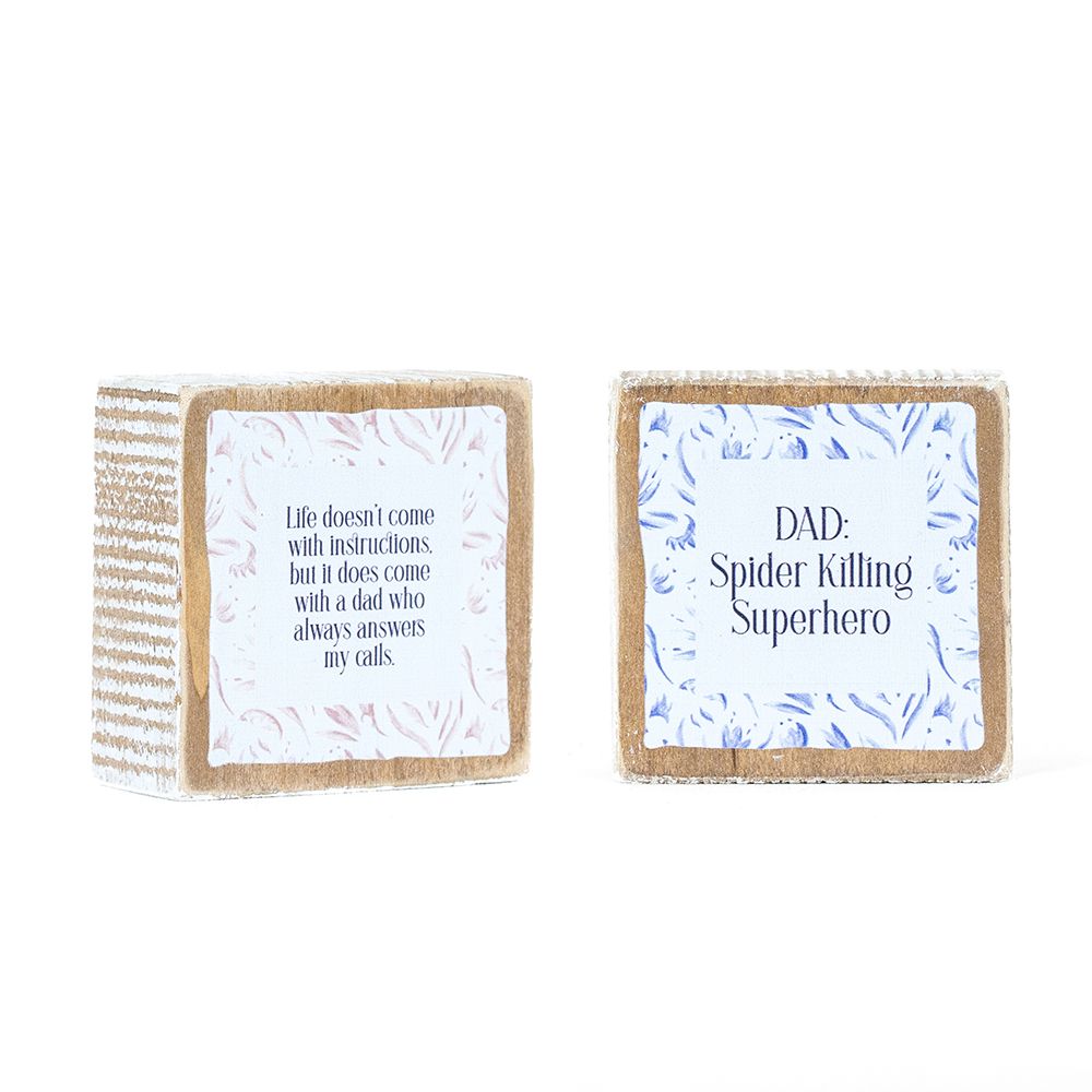 Reversible Dad Wood Sign - Superhero & Life Quotes