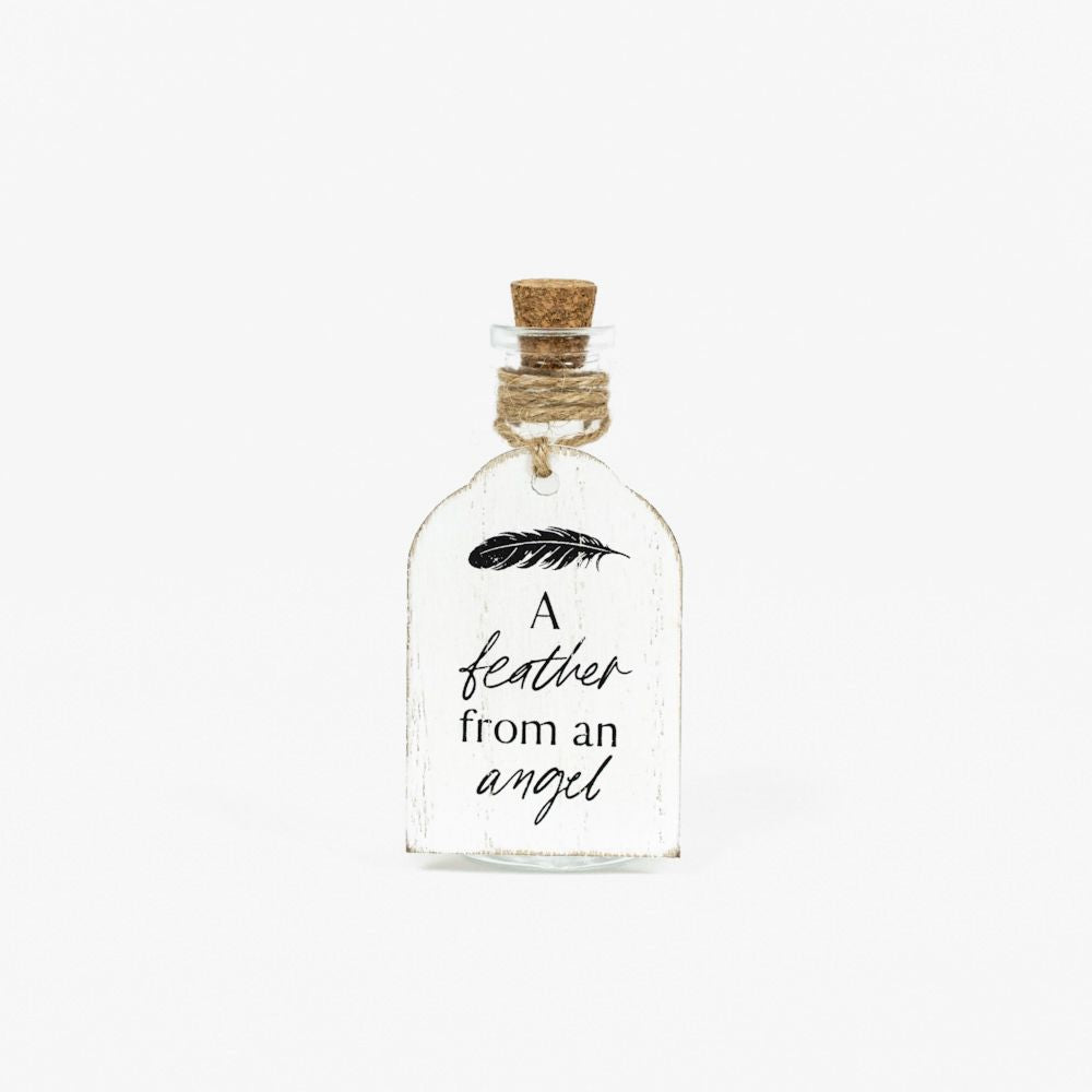 Feather Angel Memorial Wood Tag/Container