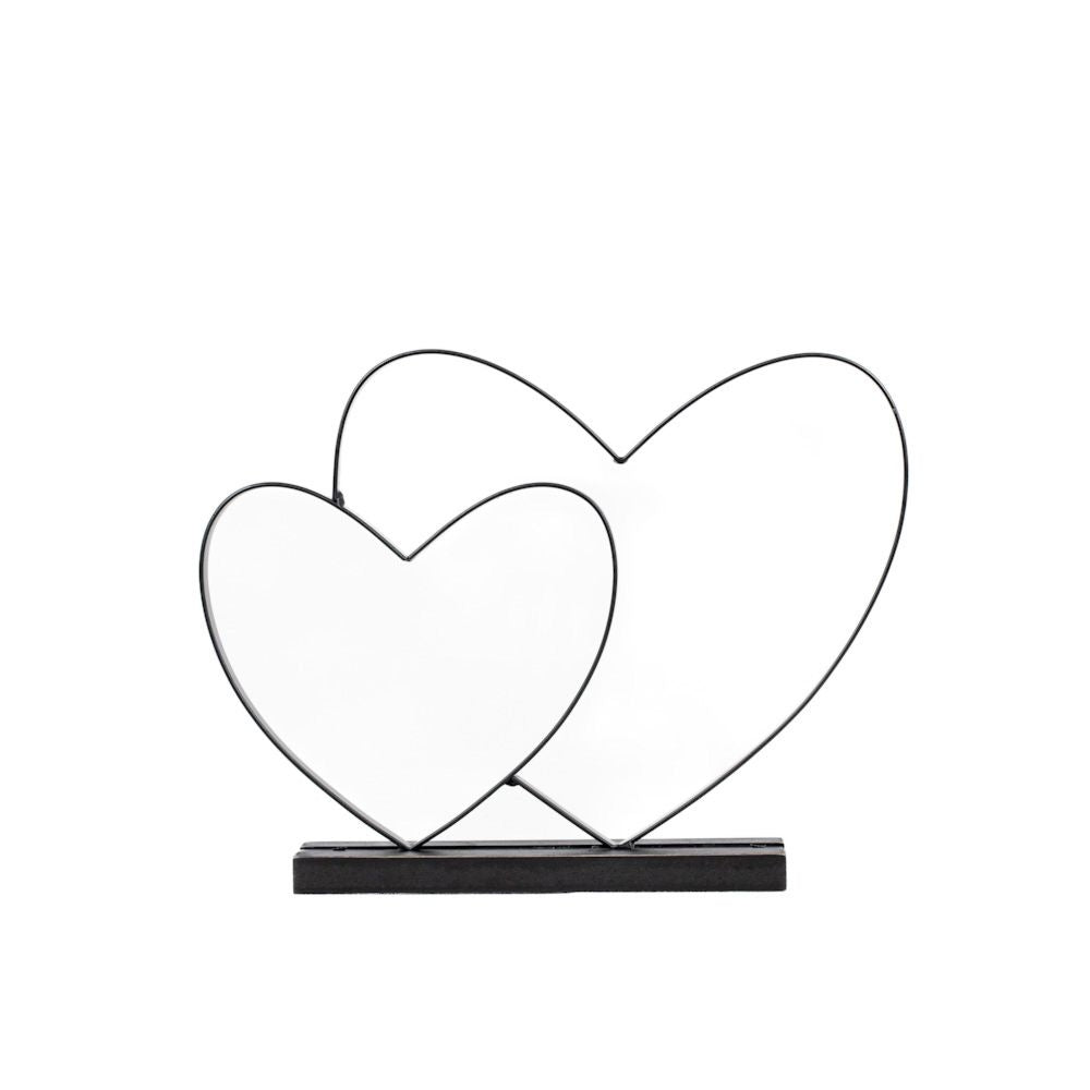 11" Black Metal Heart Sculpture - You & Me Collection