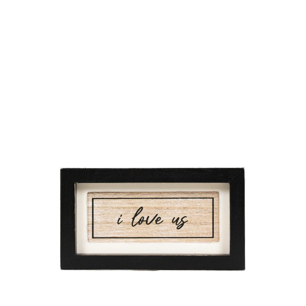 Reversible Wood Frame Sign - Key & Love Design