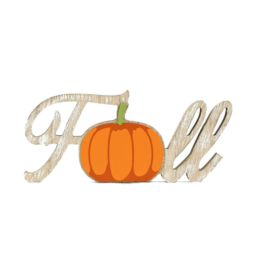 Fall Wood Cutout Sign - Multicolor Scripty Collection