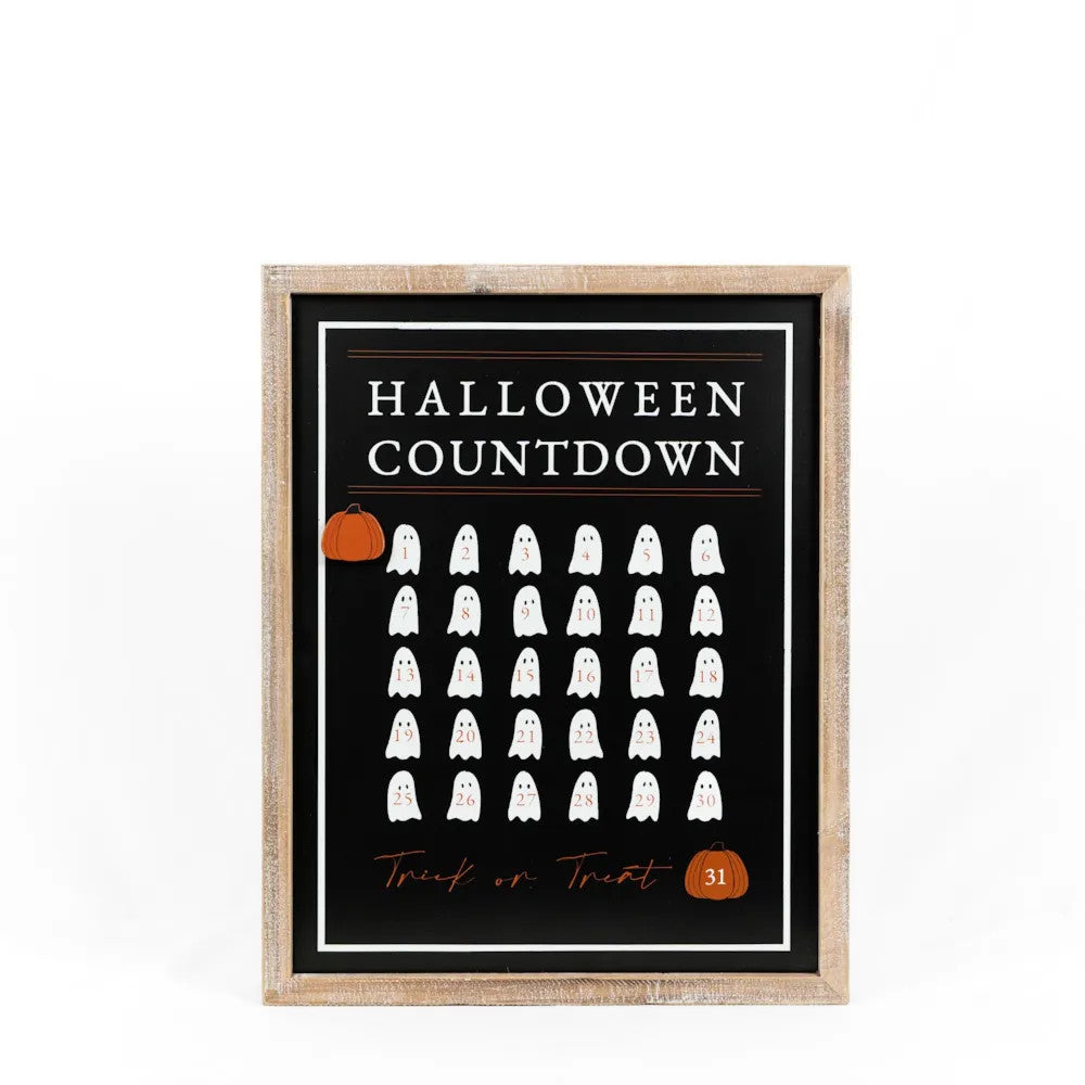 Countdown to Halloween Wooden Wall Sign
