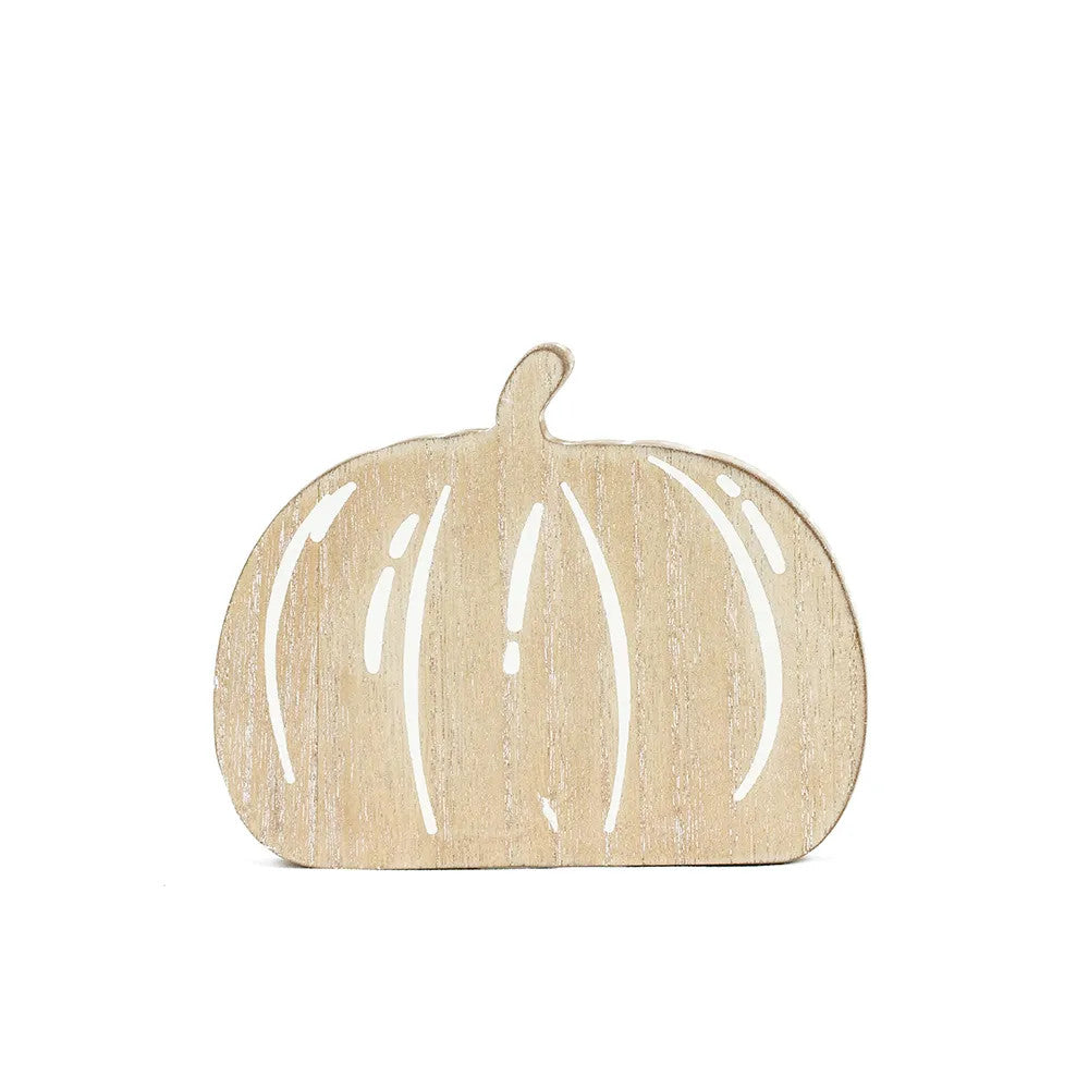 White Wooden Chunky Pumpkin
