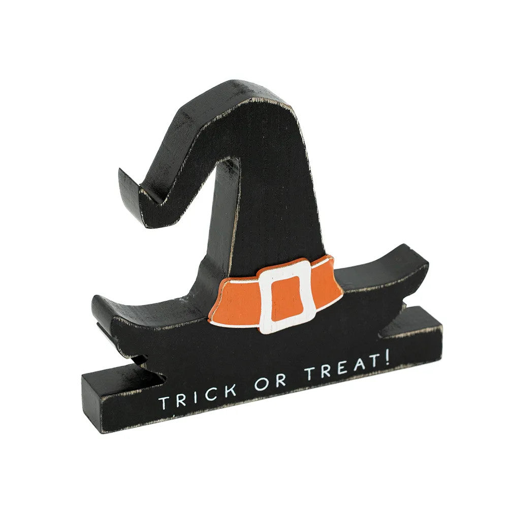 Witch Hat Pumpkin Wooden Decor