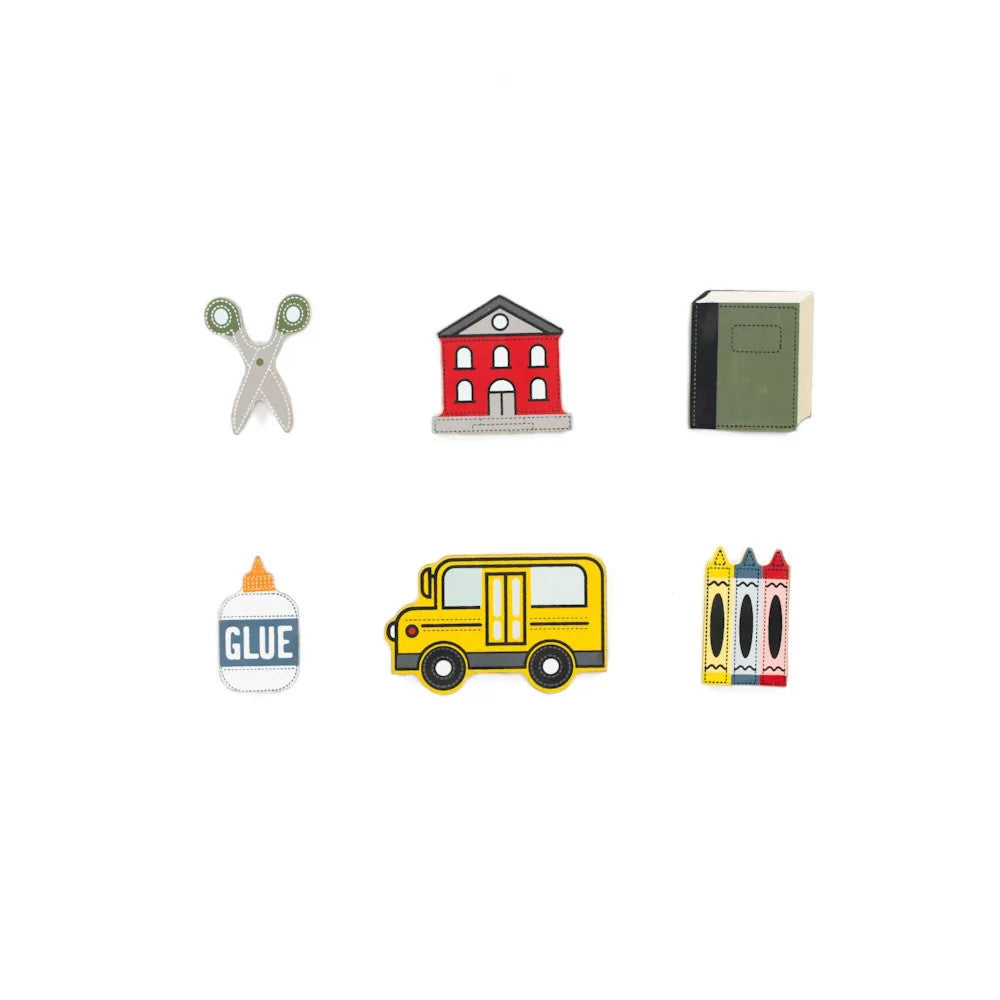 Multicolor School Letterboard Wood Shapes - Set of 6