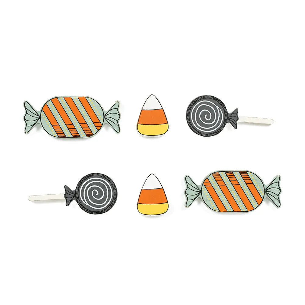 Sweet & Spooky Candy Wood Decor Shapes - Set of 6