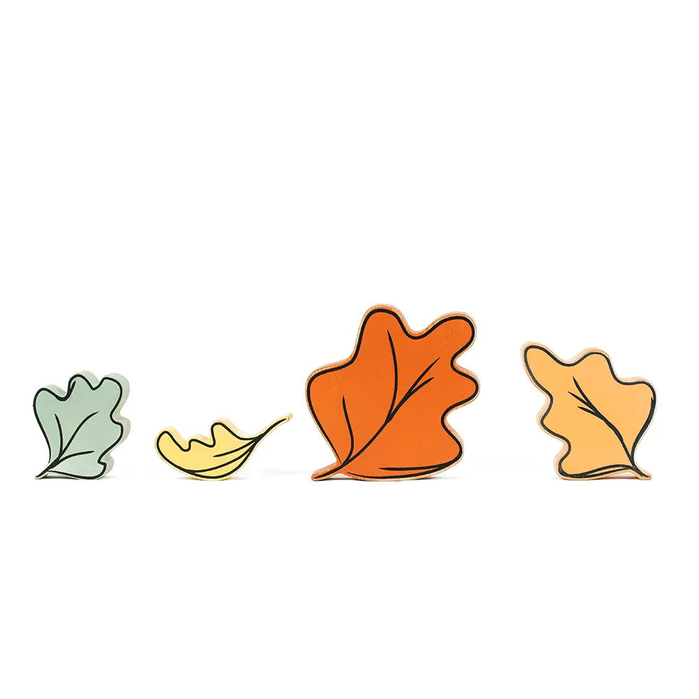 Sweet & Spooky Reversible Wood Leaf Shapes - Set of 4