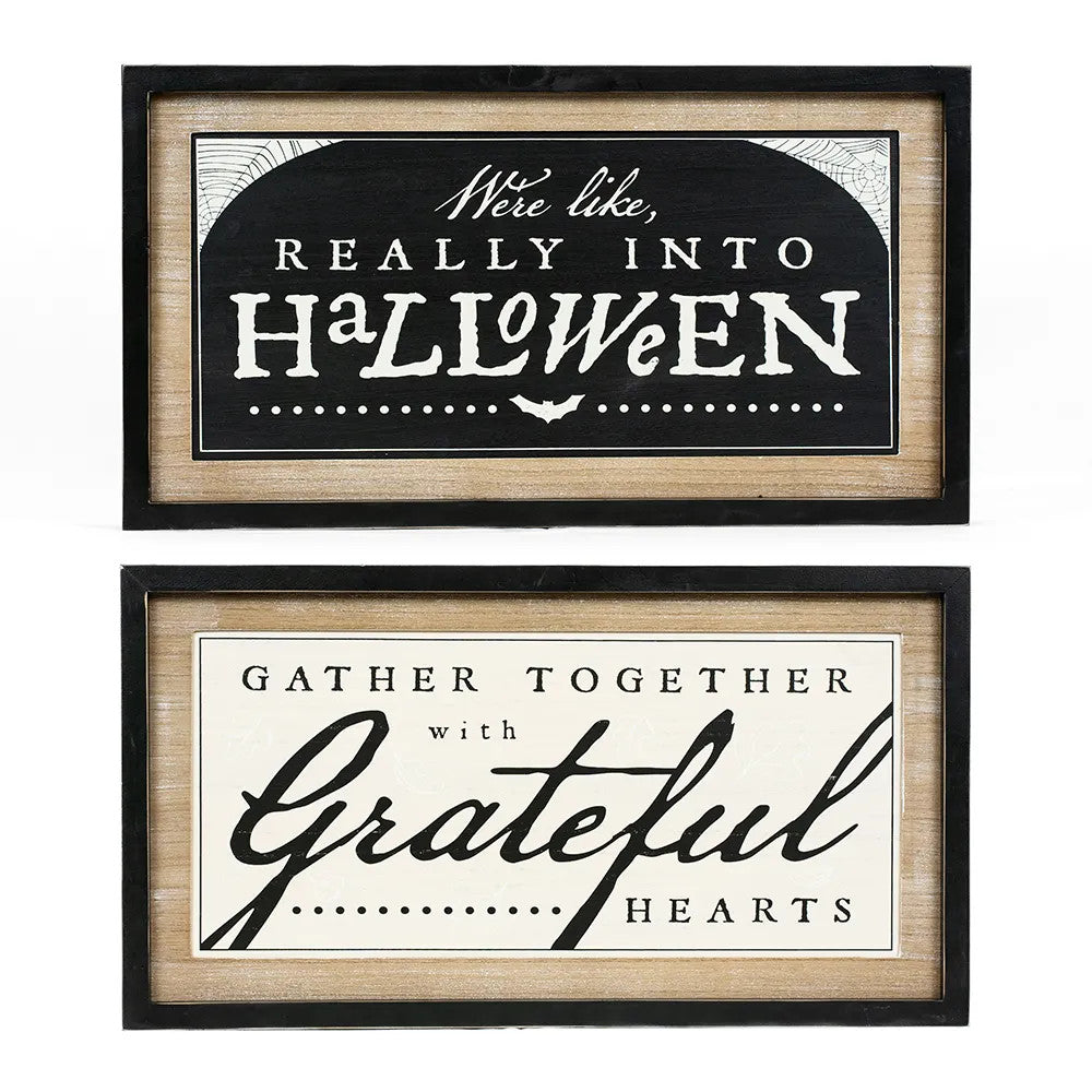 Sweet & Spooky Double-Sided Wooden Sign