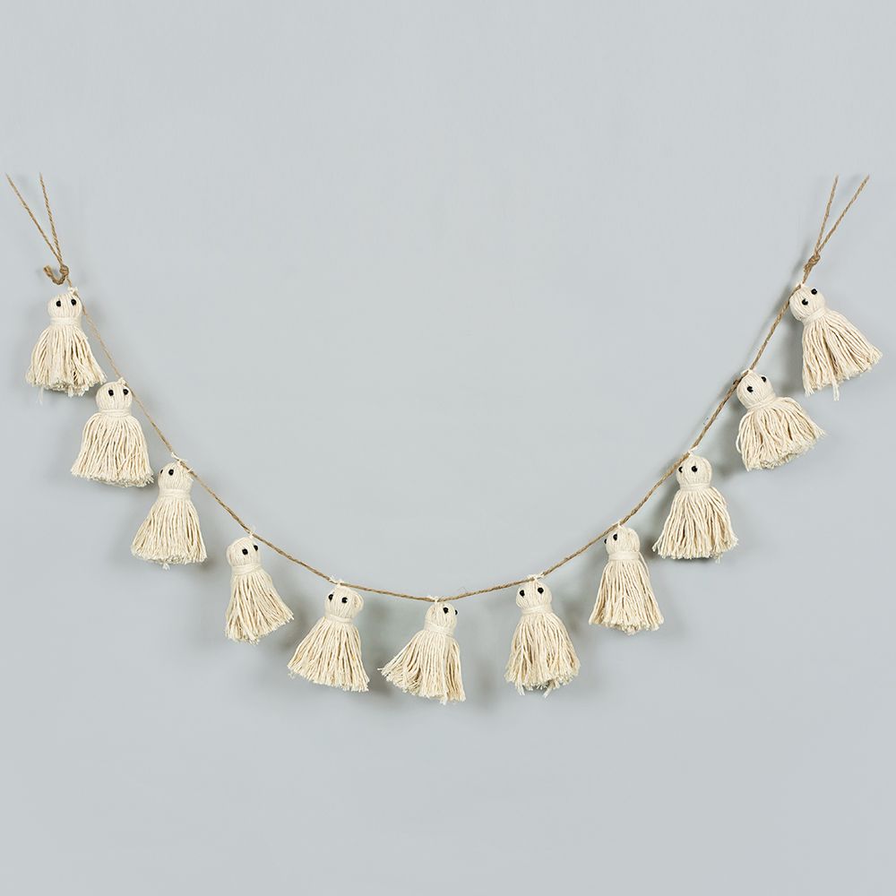 60" Ghost Halloween Garland in Black and White