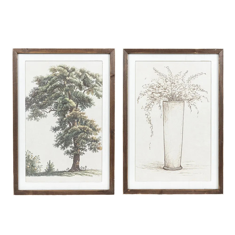 17x24 Reversible Wooden Wall Art - Floral & Tree Design