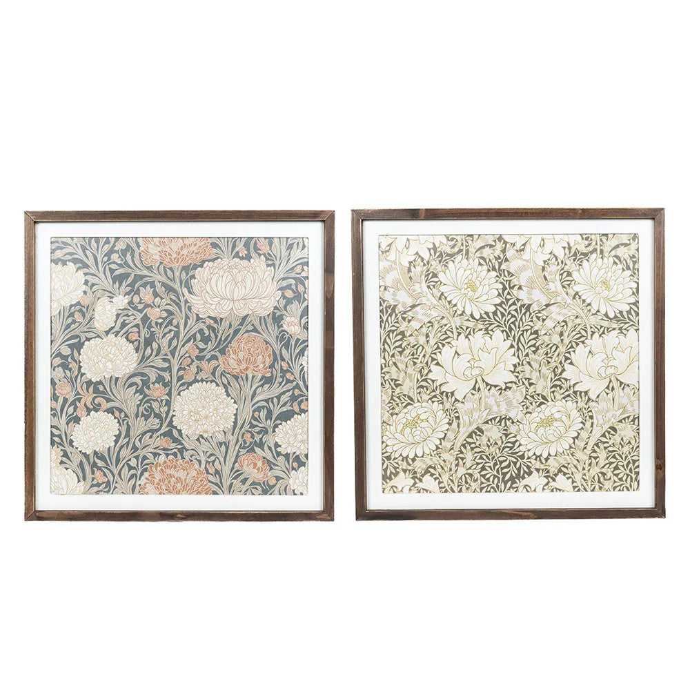 24x24 Reversible Wood Frame Sign - Multicolor Flowers