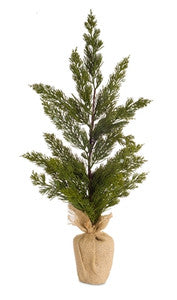 Mini Pine Tree with Burlap Base - 23" Decor