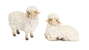 Farmhouse White Decorative Sheep Set of 2