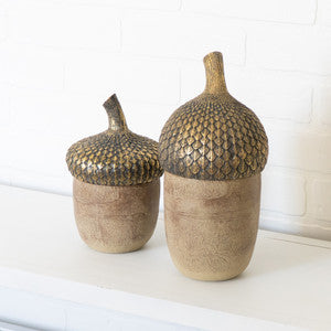 Acorn Decorative Box Set of 2 with Removable Lids