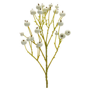 27.5" Berry Faux Spray in White and Green