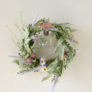 18.75" Mixed Floral Faux Candle Ring