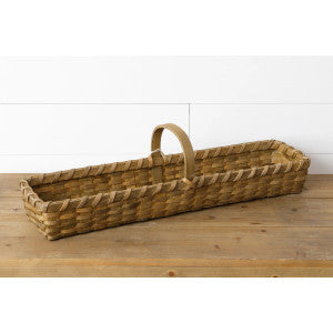 8" Tan Chipwood Basket with Handle