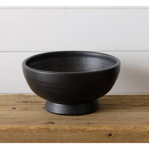 Black Pottery Bowl - 4.5"x9.5"