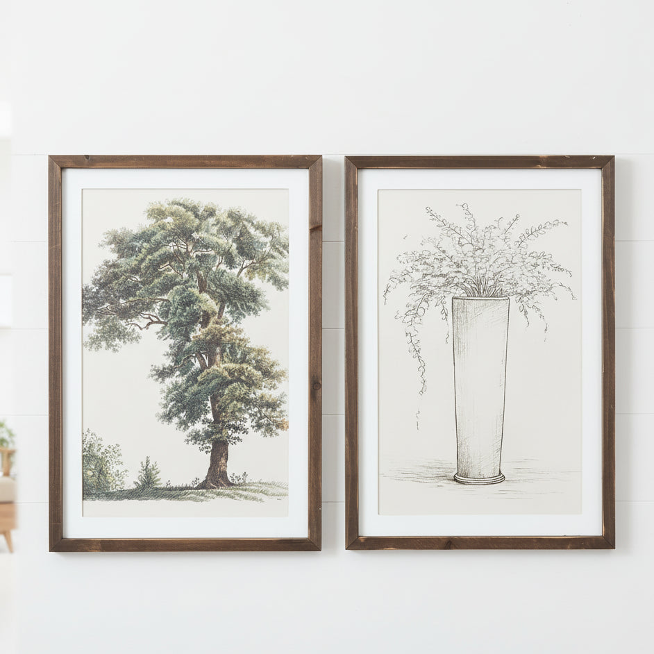 17x24 Reversible Wooden Wall Art - Floral & Tree Design