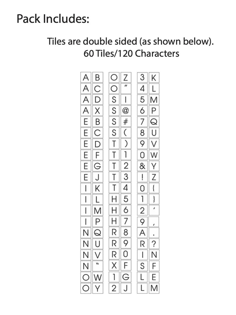 Scrabble Tile Letters - 120 Characters, Clean Font, Natural Finish