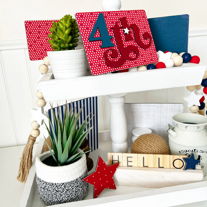 Tiered Tray Set - USA 4th DIY Finish