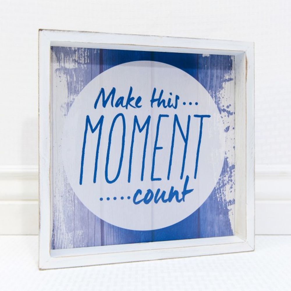 Moment Count Wood Shadow Box Sign