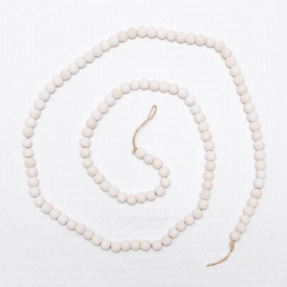 White Wood Bead Garland - 60"