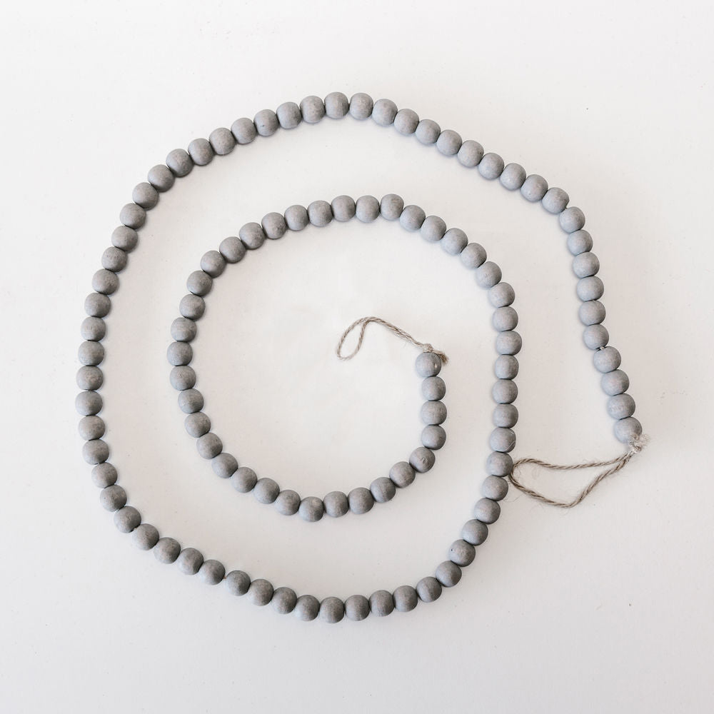 60" x 0.5" Wood Bead Garland (Gray)