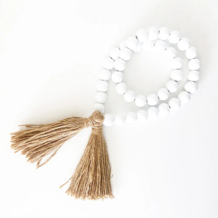 Wood Beads-Bright White