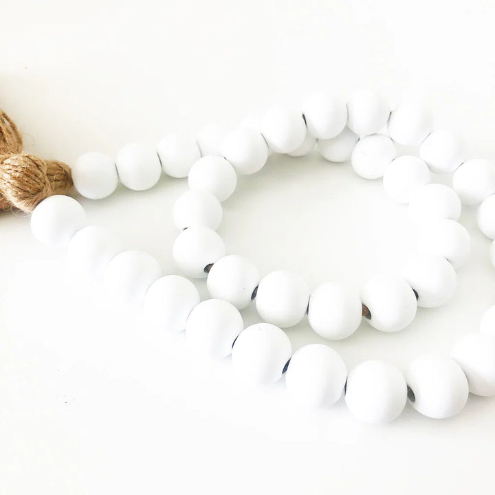Wood Beads-Bright White