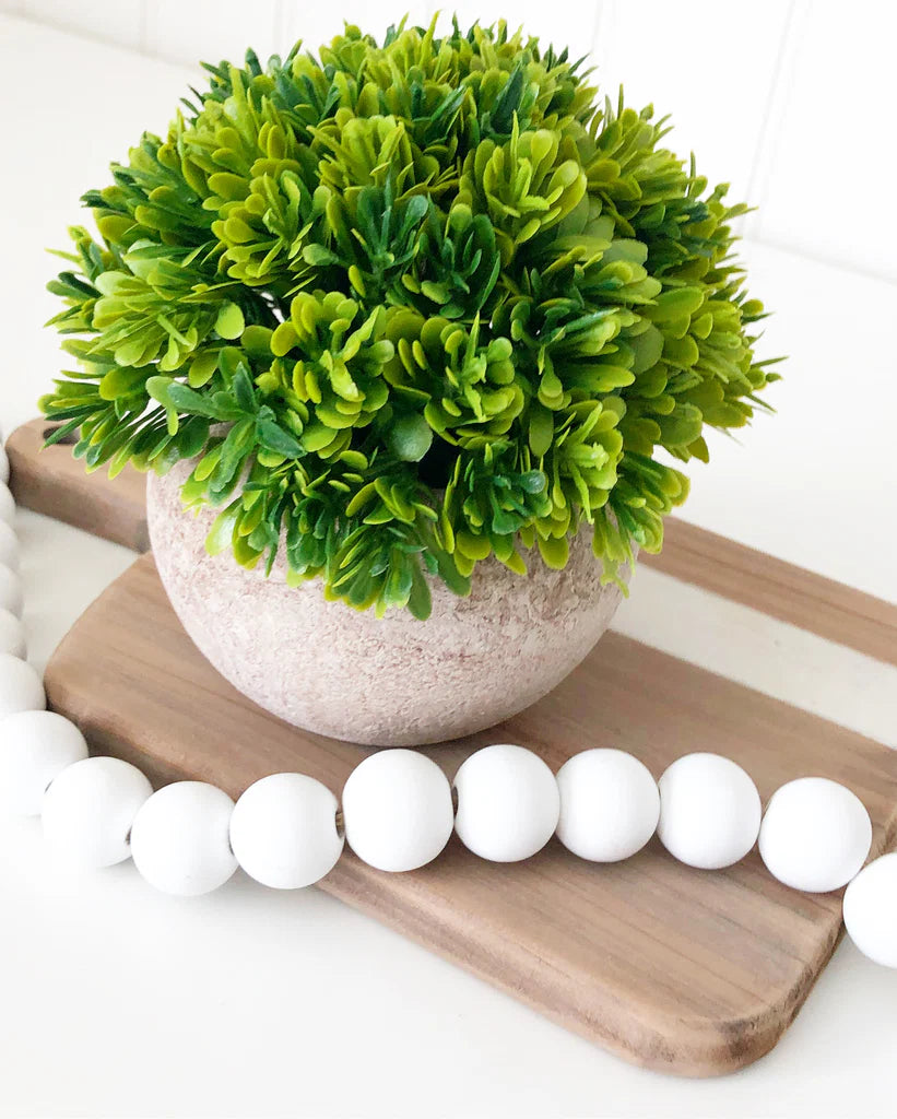 Wood Beads-Bright White