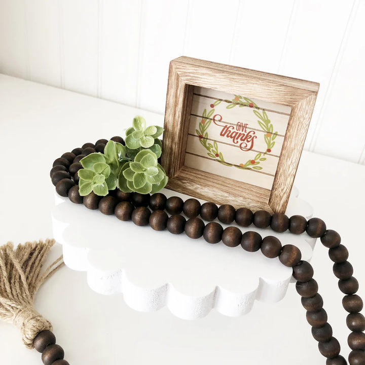 Wood Beads - Mini (Medium Small) Chocolate Brown 60" Long