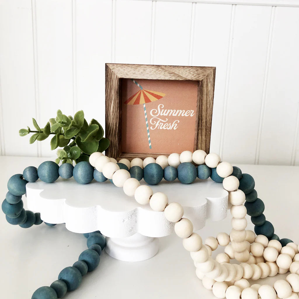 Wood Beads - Mini Medium Small, 60" Long