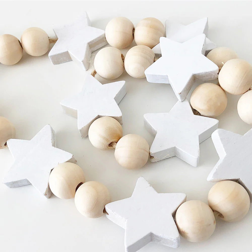 Wood Beads - Natural and White
