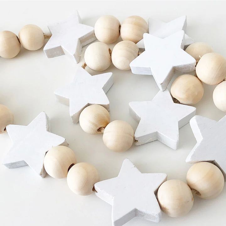 Wood Beads - Natural and White