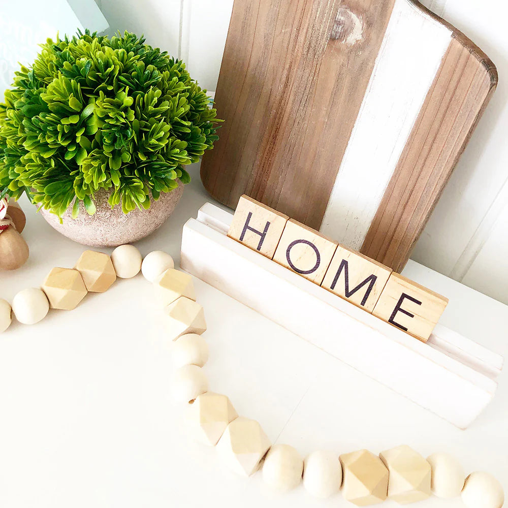 Wood Beads - Geometric w/ small