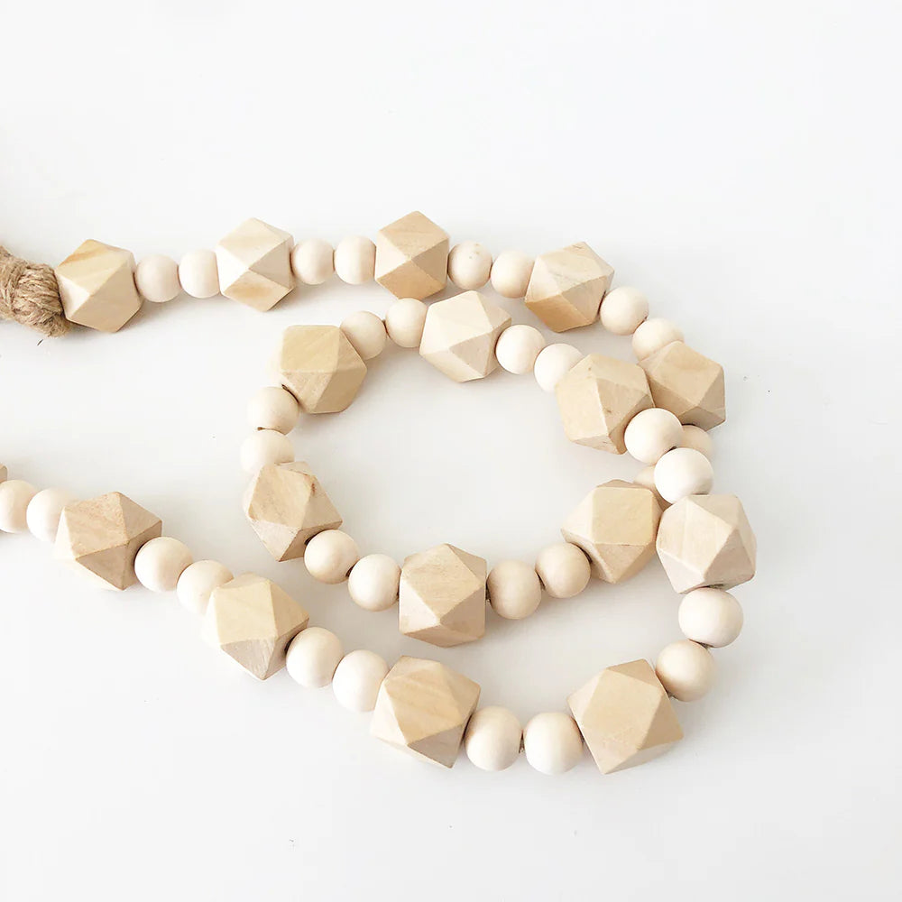 Wood Beads - Geometric w/ small