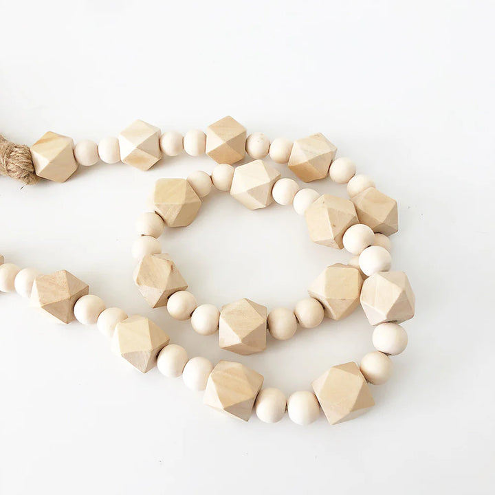 Wood Beads - Geometric w/ small
