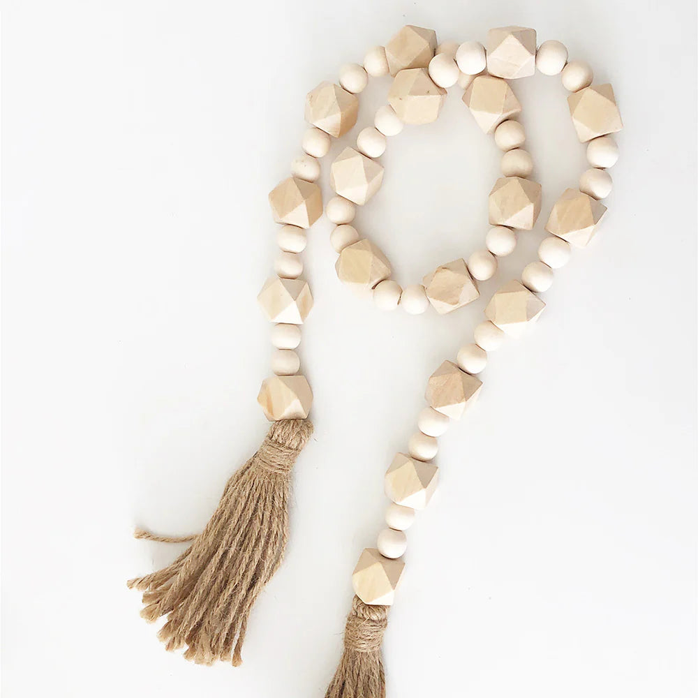 Wood Beads - Geometric w/ small