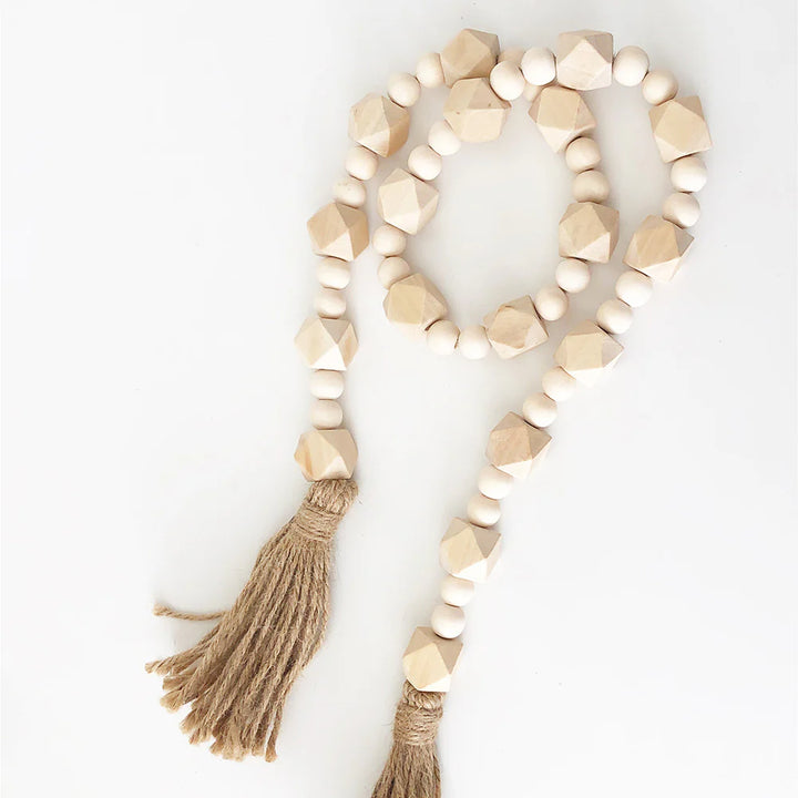 Wood Beads - Geometric w/ small