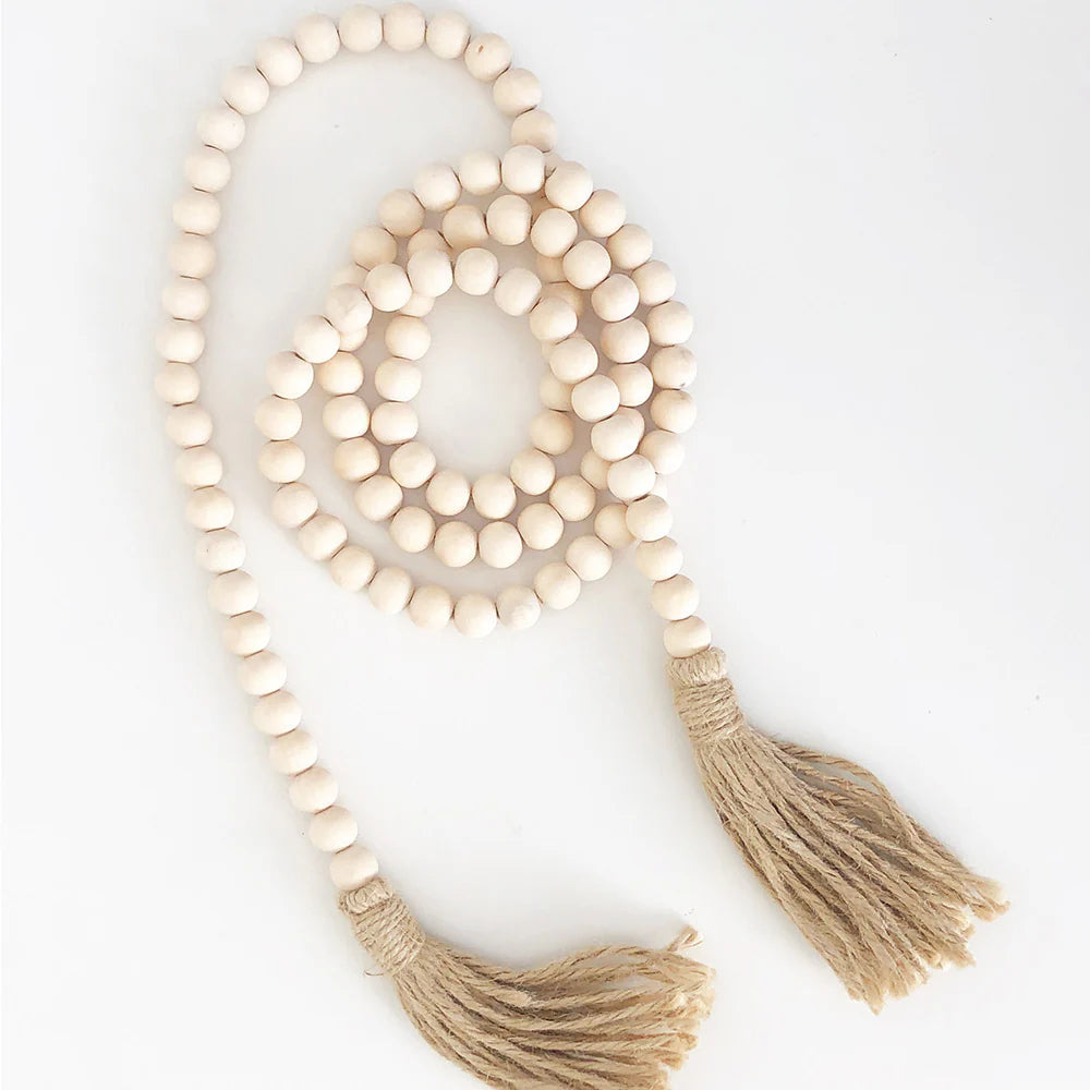 Wood Beads - Mini Medium Small, 60" Long