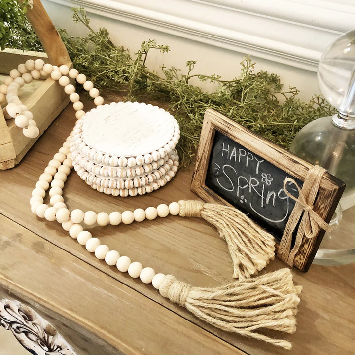 Wood Beads - Mini Medium Small, 60" Long