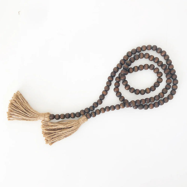 Wood Beads - Mini (Medium Small) Chocolate Brown 60" Long