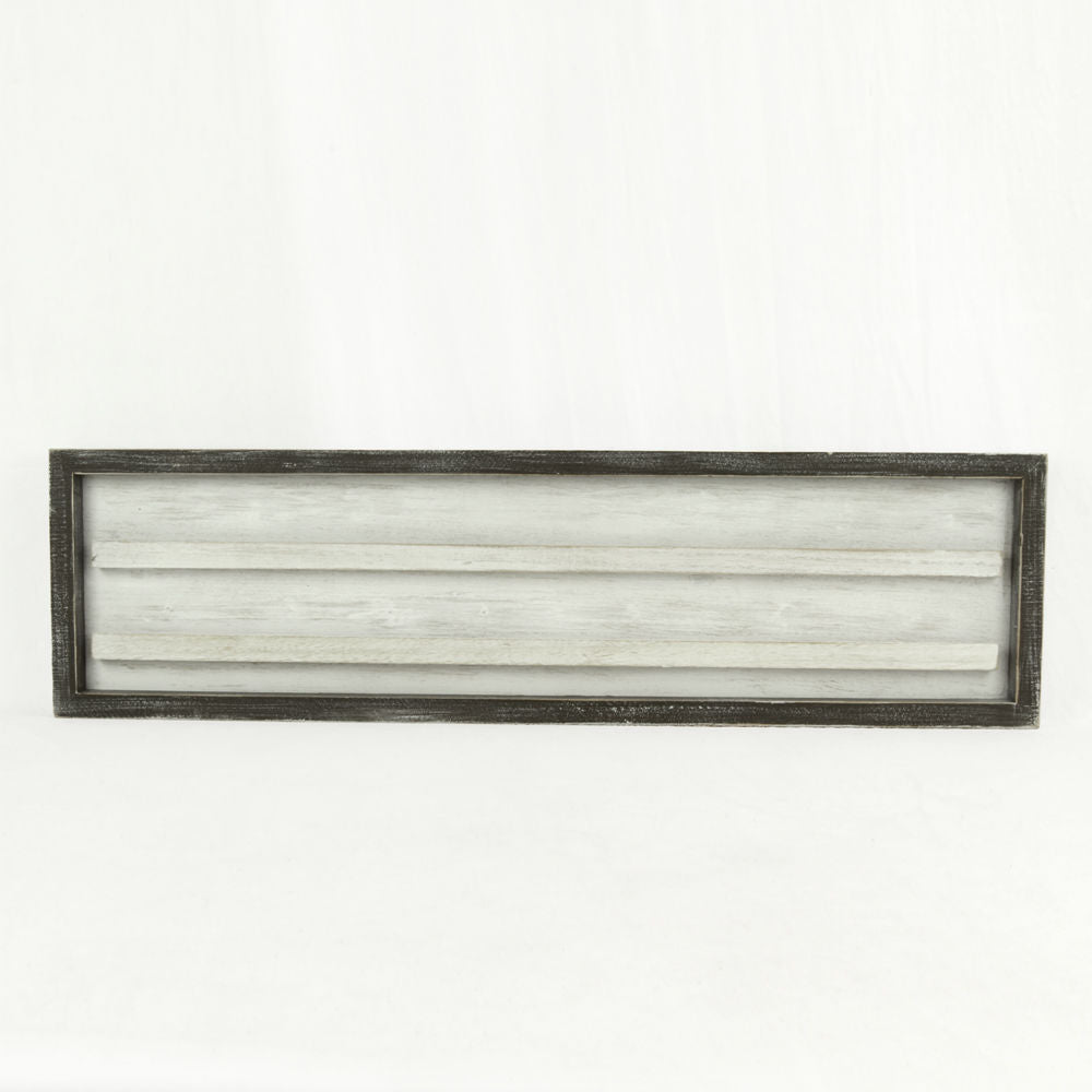 30x8 Wood Frame Letter Board Sign - White