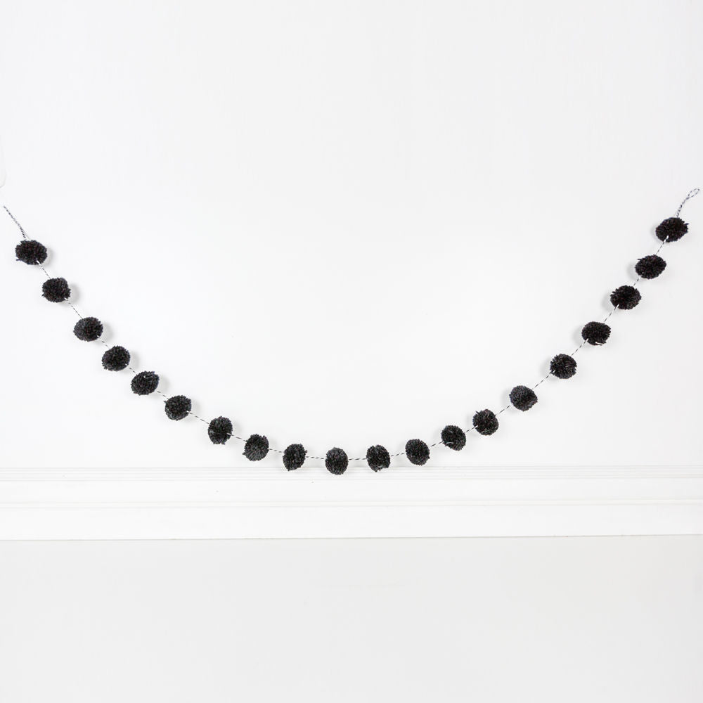 5' Pom Pom Garland (Black, White)