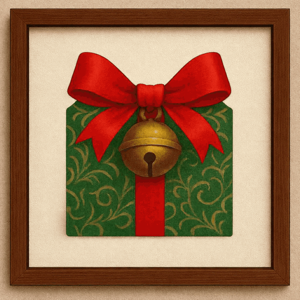 Present Wall art Traditional Christmas 10"x10"